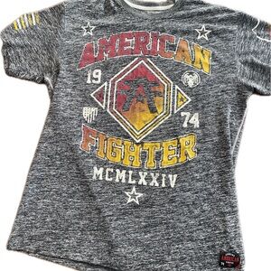 XXL American Fighter grey heather  Graphic Tee